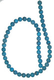 uGems Turquoise Round Beads Strand 8mm 16" Blue Green Genuine Jewelry Grade