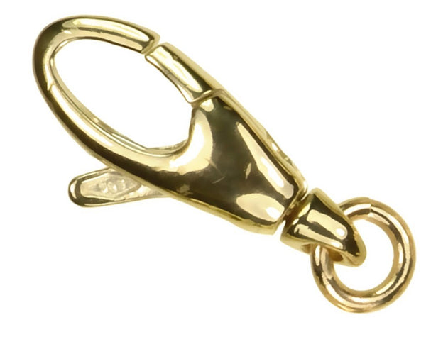 uGems 14K Solid Gold Swivel Lobster Clasp 5.1x13.5mm