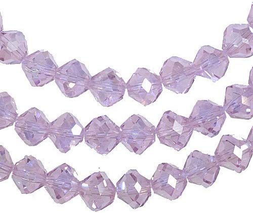 uGems Pink Crystal Glass Facet Beads Strand 8mm 15.5"