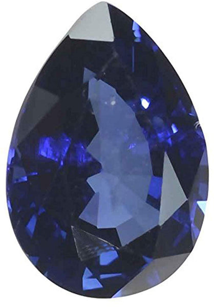 uGems Blue Lab Sapphire Faceted Loose Pear 3 Carats