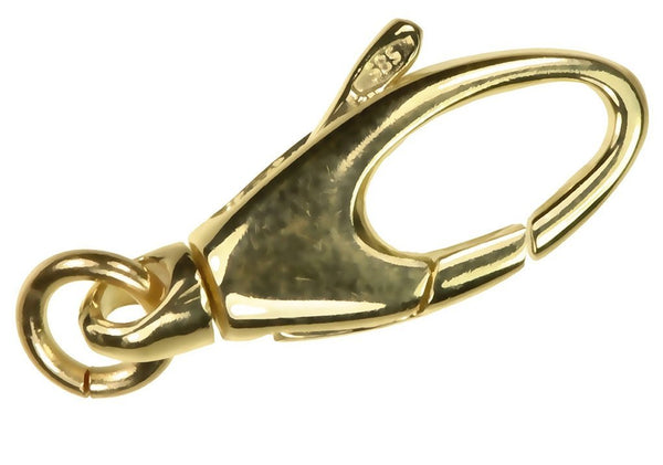 uGems 14K Solid Gold Swivel Lobster Clasp 6.1x16mm