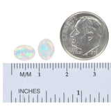 uGems 2 Created Opal Cabochons Small Crystal 8mm x 6mm (2)
