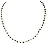 Sapphire Midnight Blue 4mm Smooth Beads Goldtone Links 18 Inch Strand