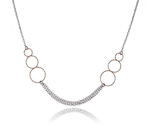 uGems Sterling Silver Two Tone and Rose Gold-Finish Necklace 18 Inch