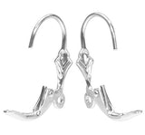 Sterling Silver Big Lever Back with Fleur De Lis & Ring 1 Pair