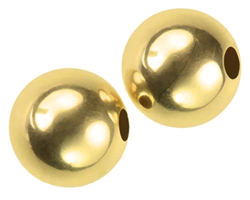 14K Solid Gold Hollow Smooth Beads (7mm)
