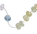 Shaded Aquamarine 2mm-3mm Assorted Colors Micro Faceted Bead Strand 13 Inch