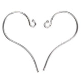 uGems 14K White Gold Shepherd's Hook Ear Wires Micro-Ball-End 25mm 1-Pair
