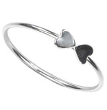 Sterling Silver Double Heart Stacking Ring