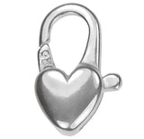 uGems Sterling Silver Heart Lobster Clasp