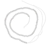uGems White Serpentine Round Bead Strand Facet 4mm