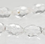 Rock Crystal 12mm Genuine Quartz Strand Tapered Barrel Facet A+ Beads 16"