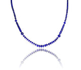 uGems Lapis Lazuli Heishi and Round Graduated Necklace 18 Inch