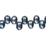 Silver Peacock Freshwater Cultured Pearl Side Drilled Rice Strand Tiny