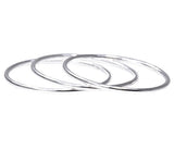 3 Sterling Silver Stacking Rings 1mm Round