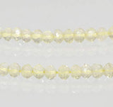 uGems Lemon Quartz Micro Faceted Rondelle Genuine Natural Beads Strand ~3.5mm 14"