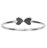 Sterling Silver Double Heart Stacking Ring