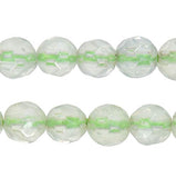 Prehnite Facet 4mm Round Green Small Beads Strand 15"