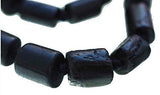 uGems Black Tourmaline Tube Cylinder Beads Strand Large