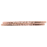 uGems 2 14K Rose Gold Filled Sparkle Stacking Ringss Assorted Sizes