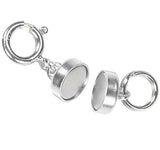 uGems Sterling Silver Converter Magnetic Clasp Medium with Rings 5.5mm Barrel
