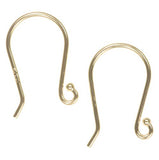 uGems 14K Yellow Gold Ear Hook Wires Micro-Ball-End 13mm 1-Pair