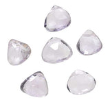 uGems Pink Amethyst Briolette Beads Faceted Hearts 8mm (Qty=6)