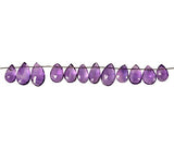 Amethyst Briolette Pear Facet Beads ~8-10mm Qty=12