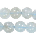 Blue Aquamarine Natural 6mm Smooth Round Beads Strand 15.5 Inch