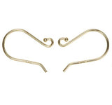 uGems 14K Yellow Gold Ear Hook Wires Micro-Ball-End 13mm 1-Pair