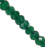 Green Onyx Micro Faceted Rondelle Genuine Natural Beads Strand 3mm