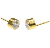 14kt Gold Filled White CZ Bezel Post Earrings