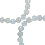 Blue Aquamarine Natural 6mm Smooth Round Beads Strand 15.5 Inch