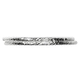 2 Sterling Silver Sparkle Stacking Rings Assorted Sizes