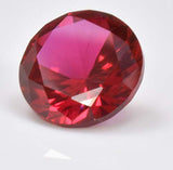 uGems Deep Red Synthetic Ruby Round Unset Loose Gem Corundum 8mm (1)