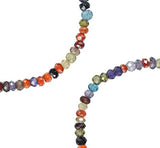 CZ Multi Color Rondelle Beads Tiny 2.8mm-3.2mm 15"