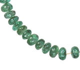 uGems Emerald Beads Genuine Smooth Rondelle on 14K Wire 2mm Tiny 2 1/2 Inches