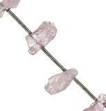 uGems Kunzite Side Drilled 8mm-10mm Beads Genuine Flat Nugget Natural Gemstone Strand 7"