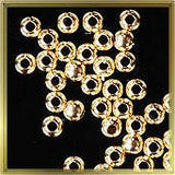 14K Solid Gold Round Beads .040 Inch Hole 2.5mm 48 pcs