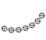 uGems 8 Sterling Silver Round Beads 1mm Hole 7mm