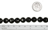 Black Tourmaline 10mm Micro Faceted Beads Strand Round 16"