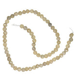 uGems Yellow Quartz Citrine Crackle Inclusions Round Beads Strand Faceted 6mm