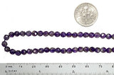 Amethyst Facet 4mm Round Small Beads Strand 15"
