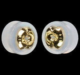 uGems Silicone & 14k Yellow Gold Earring Backs Small 5mm Hybrid Style 1 Pair