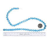 uGems Aqua Blue Crystal Wide-Round Beads Strand 8mm 15.5"