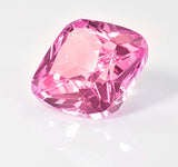 uGems Created Pink Sapphire Unset Faceted Cushion Shape 14 x 14mm