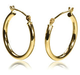 Hinged Tube 14K Yellow Gold Earrings; Please Select Diameter