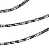 Sterling Silver Snake Chain Rhodium 1.2mm 18 Inch