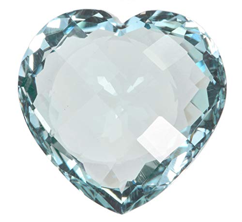 Simulated Aquamarine Heart Checkerboard 19mm