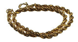 uGems 14k Gold Fill Rope Chain Bracelet 2mm 7 Inch